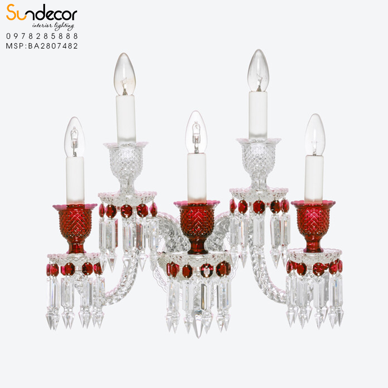 Đèn tường pha lê Pháp Zénith Red Wall Sconce BA2807482