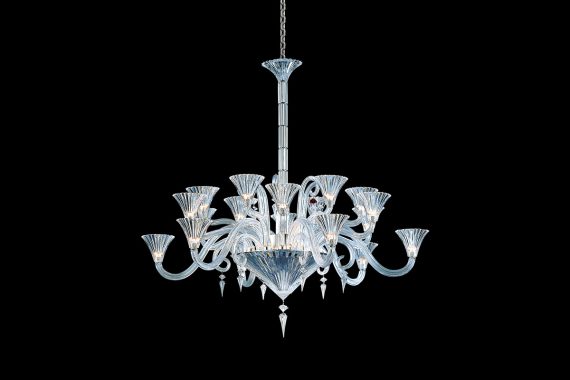 Đèn chùm pha lê Pháp Mille White Chandelier BA2609529