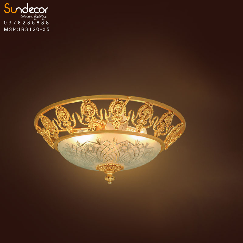 Đèn Ốp Trần Iran Mạ Vàng IR3120-35