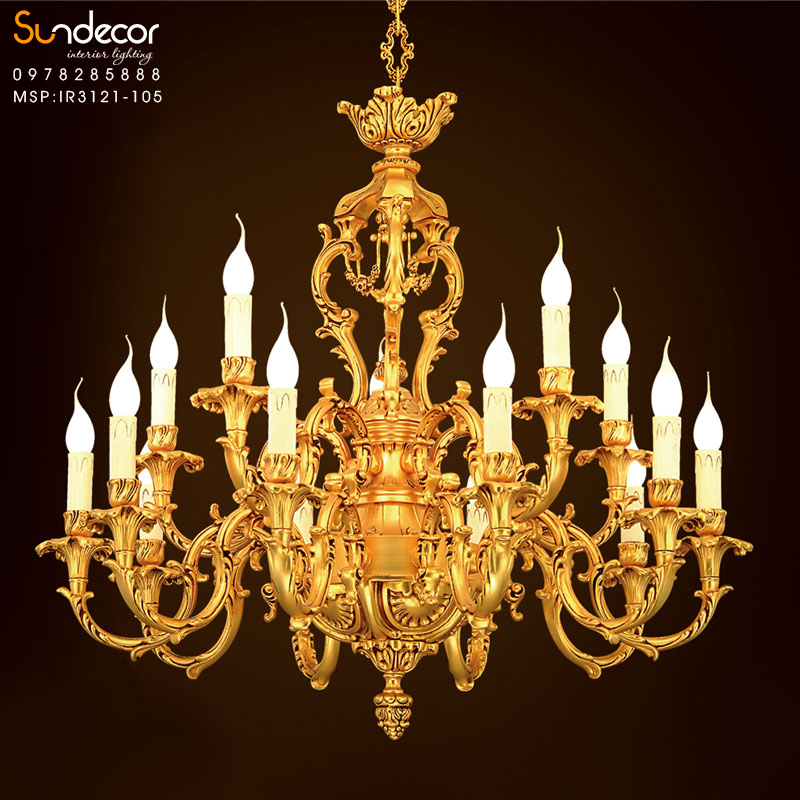 Đèn Chùm Đồng mạ vàng Iran IR3121-105