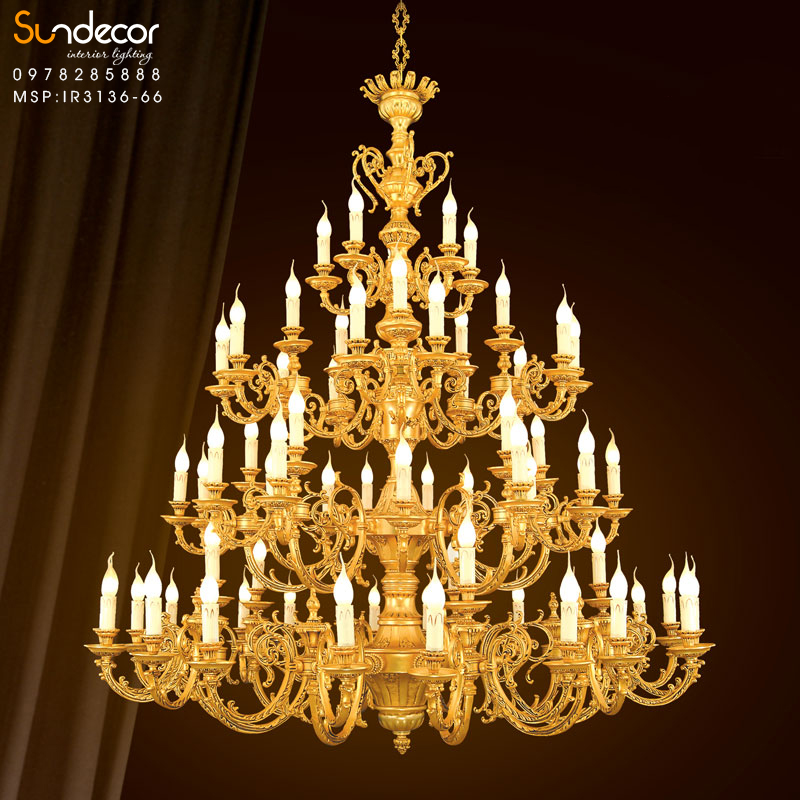 Đèn chùm đồng mạ vàng Iran IR3136-66