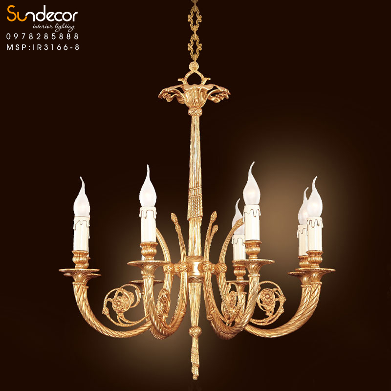 Đèn chùm đồng mạ vàng Iran IR3166-8